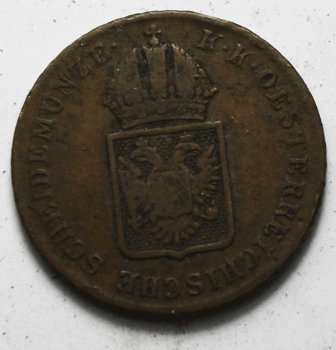 1816 A Austria One Kreuzer KM# 2113 Copper Coin