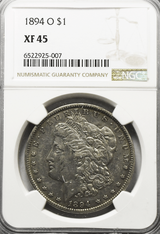 1894 O $1 Morgan Silver One Dollar NGC  New Orleans XF45
