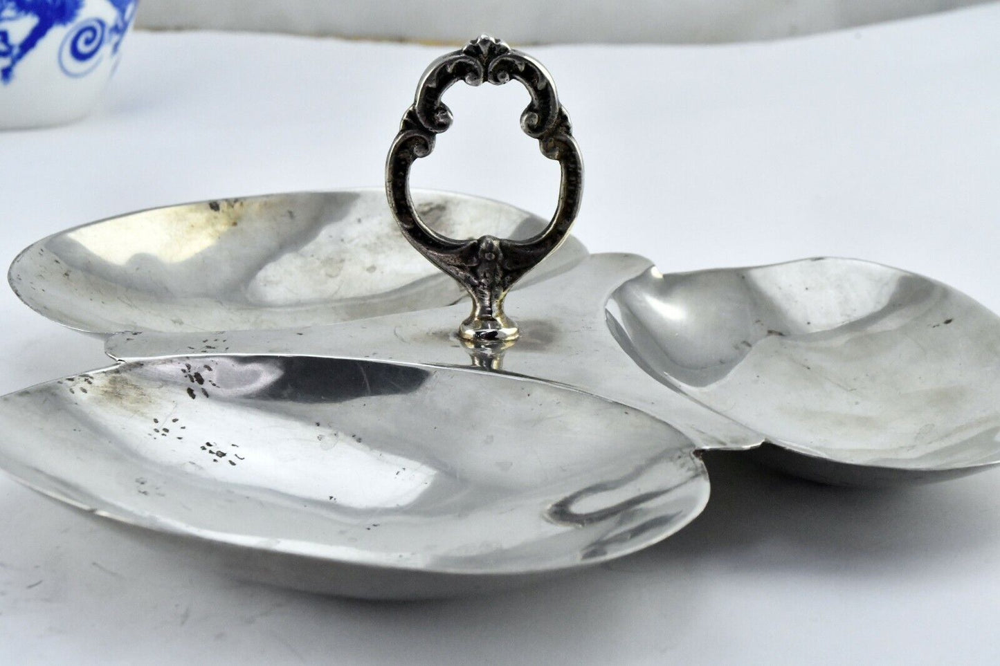 Eddies Mexico Signed 9" Wide Dessert Candy Dish Tray Sterling Silver 10 oz.