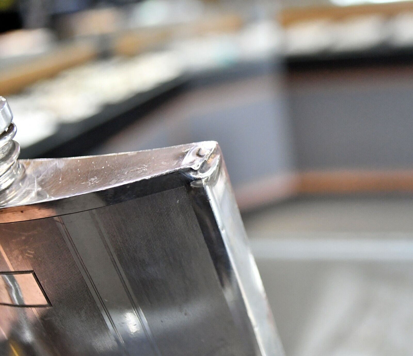 Solid Sterling by International Pint Gentleman's Flask 10.5 oz. Art Deco 8 7/8"