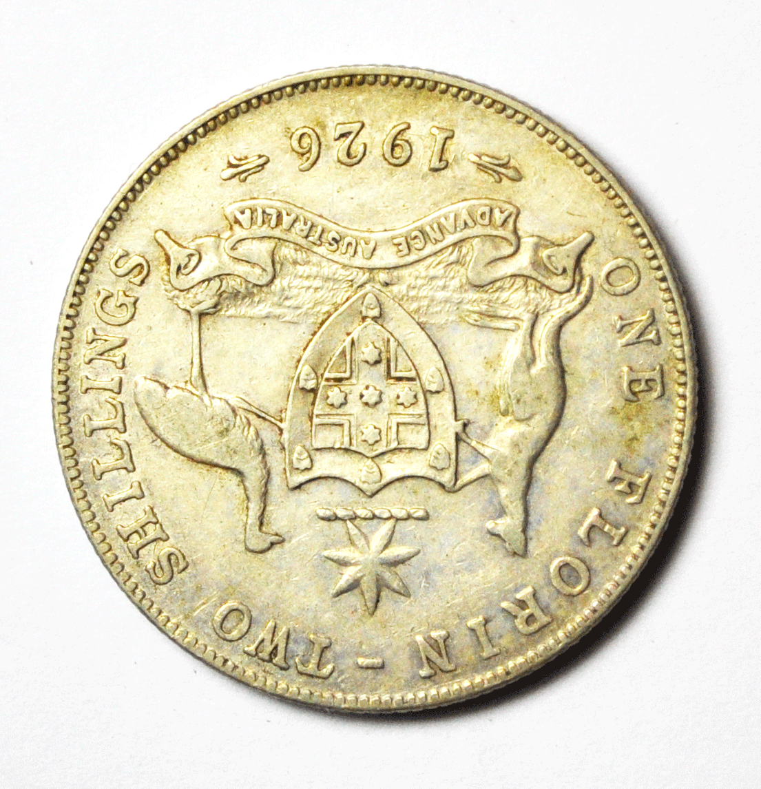 1926 M & SY Australia Florin Two Shillings Silver Coin Rare KM#27 XF
