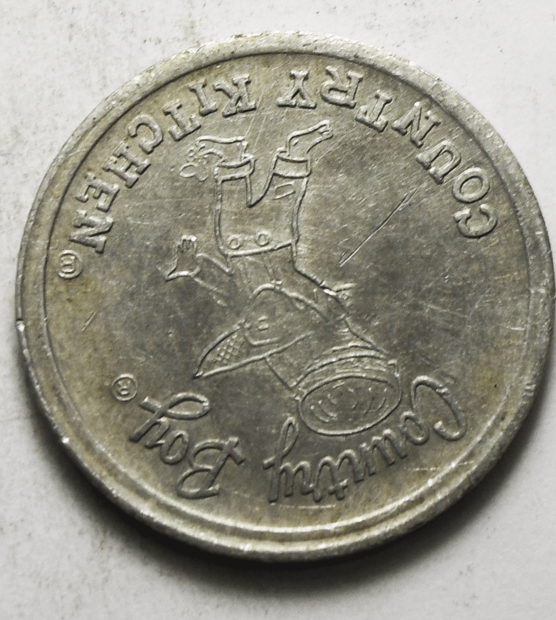 Country Kitchen Boy Gal Heads Tails Aluminum Token 25mm