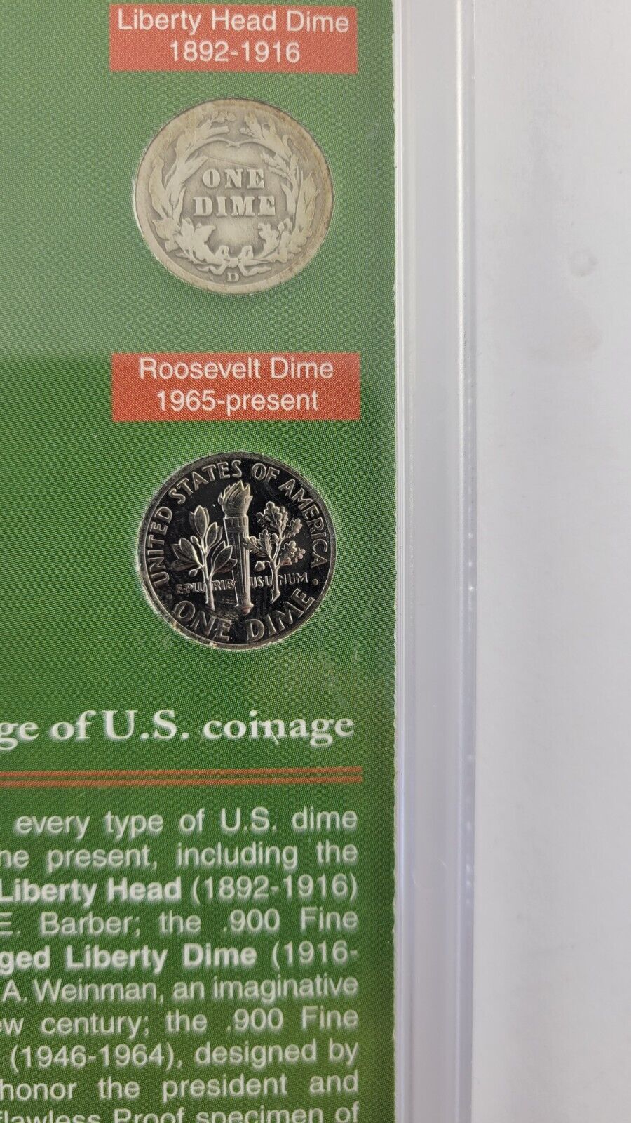 American Dimes of the 20th Century 4 Dime Set American Historic Society