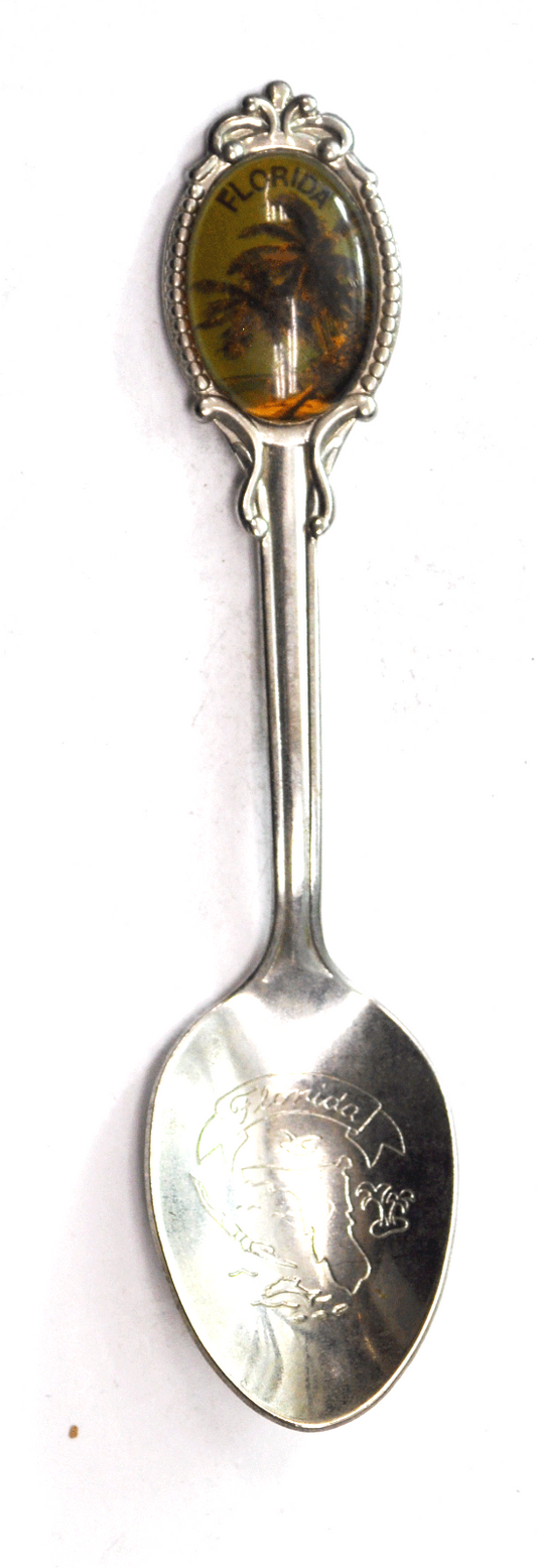 Silver Plated Florida Palm Tree Souvenir Spoon 4.5"