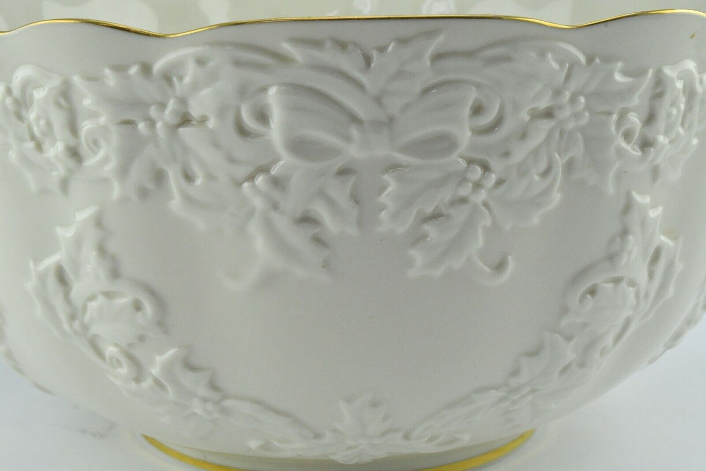 Discontinued Lenox Porcelain Huge Holiday Hostess Punch Bowl 12 1/4" x 6"