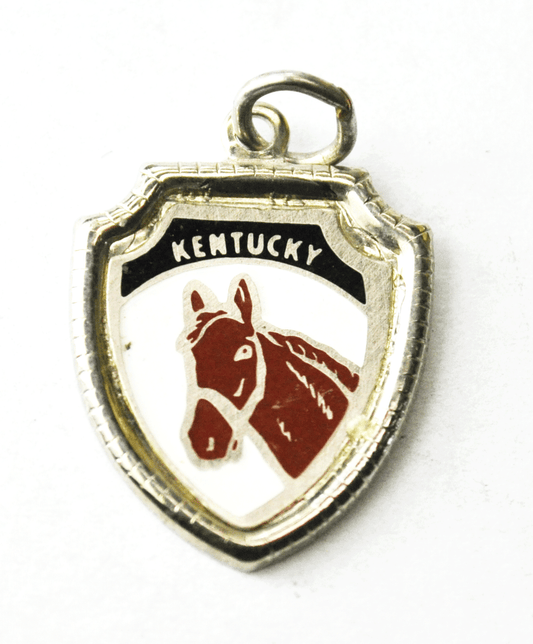 Kentucky Thoroughbred Horse Enamel Shield Charm  21mm Rosecraft