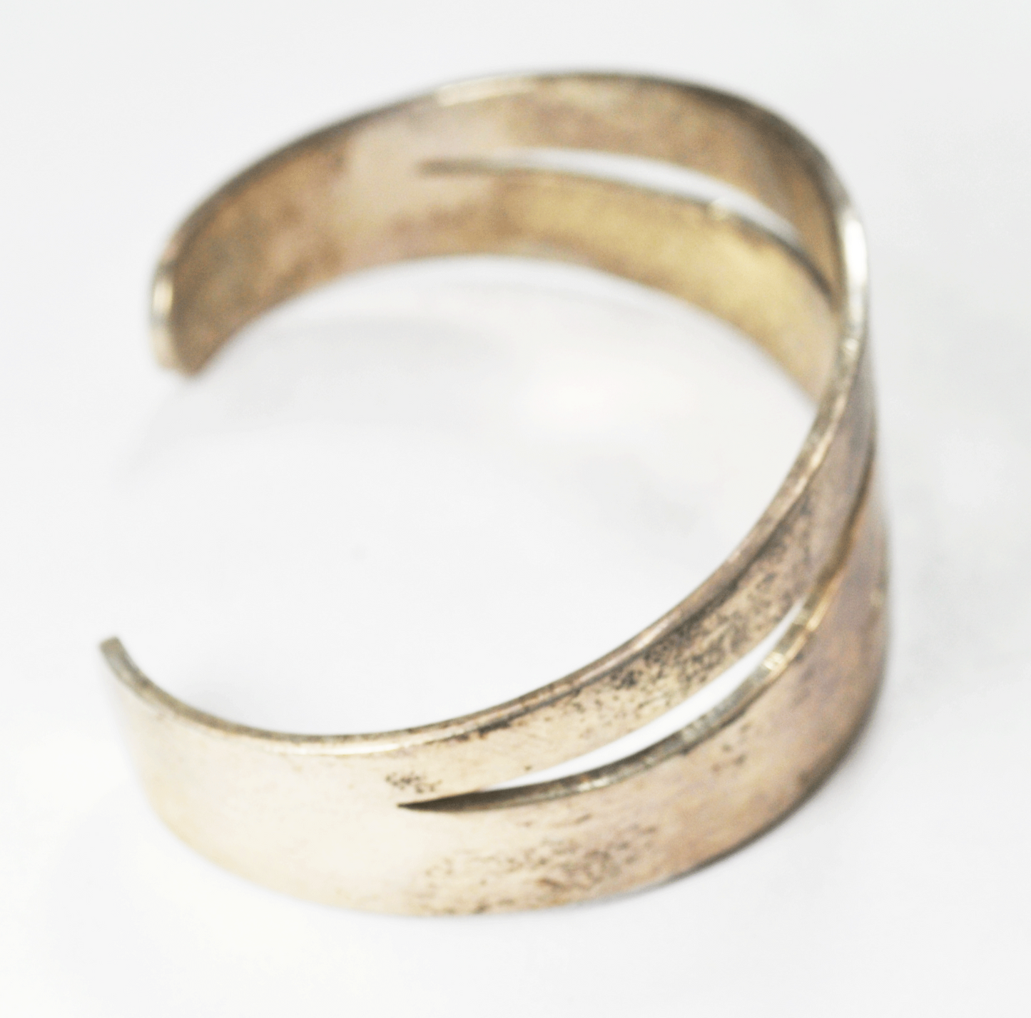 Sterling Silver Citlal Castillo Heavy Cut Out Cuff Bracelet 26mm 48.5g 6-3/8"