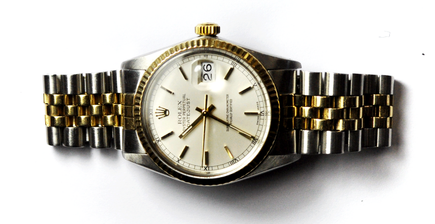 1980 Men's Rolex Datejust 16013 Automatic 3035 36mm Stainless & 14k Wristwatch