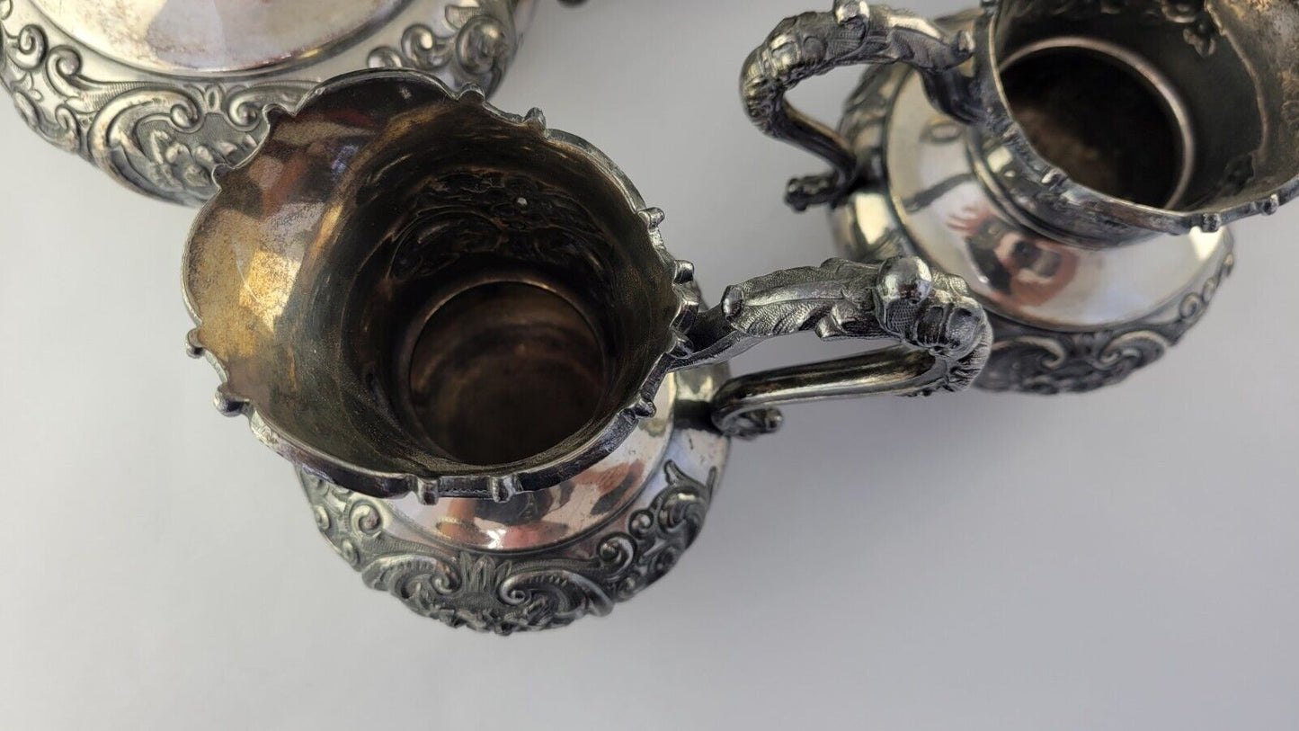 Rogers Smith Victorian Quadruple Plate 5pc Coffee & Tea Service Set  Meriden CT