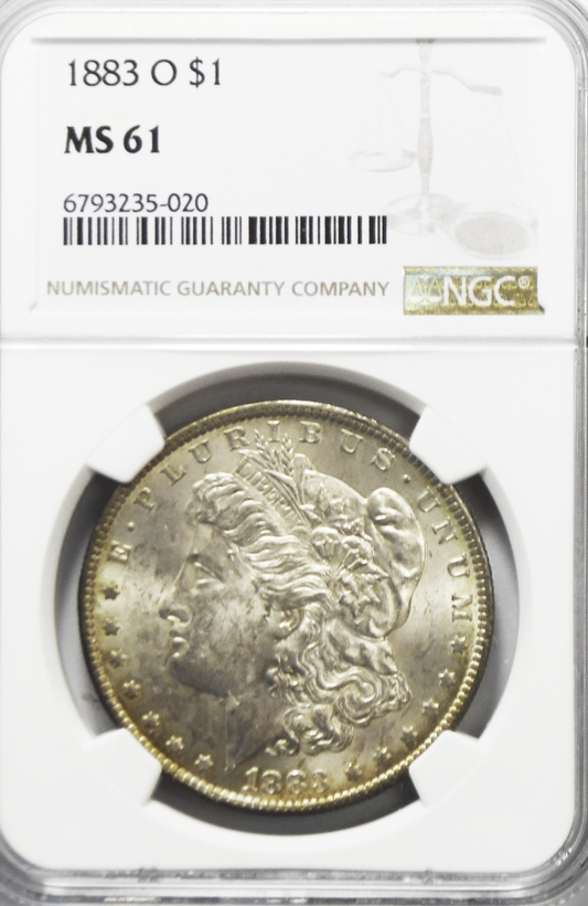 1883 O $1 Morgan Silver One Dollar NGC MS61 Uncirculated New Orleans