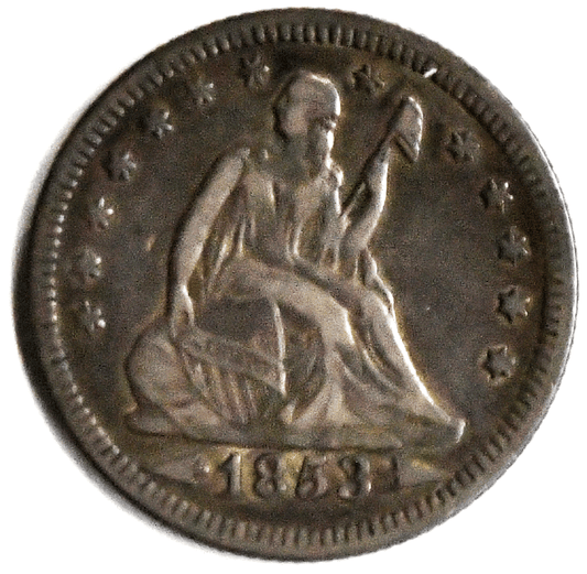 1853 25c Seated Liberty Silver Quarter Dollar Twenty Five Cents