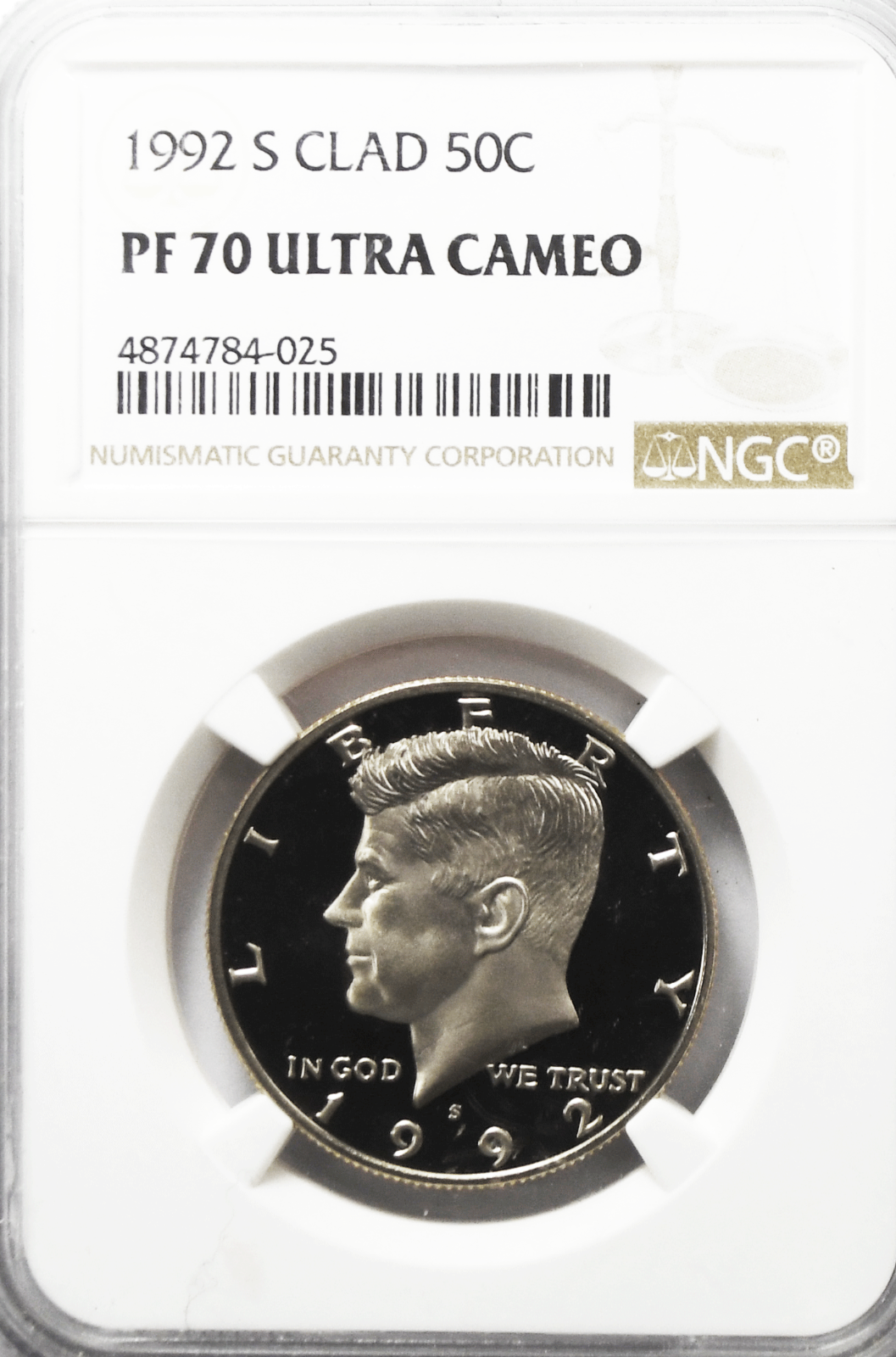 1992 S 50c Kennedy Half Dollar NGC PF70 Ultra Cameo Proof San Francisco