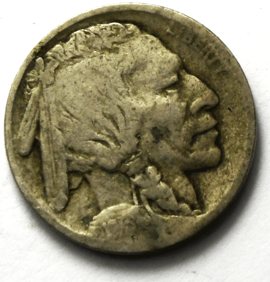 1937 D 5c Buffalo Nickel Five Cents Denver 333 Counter Stamp