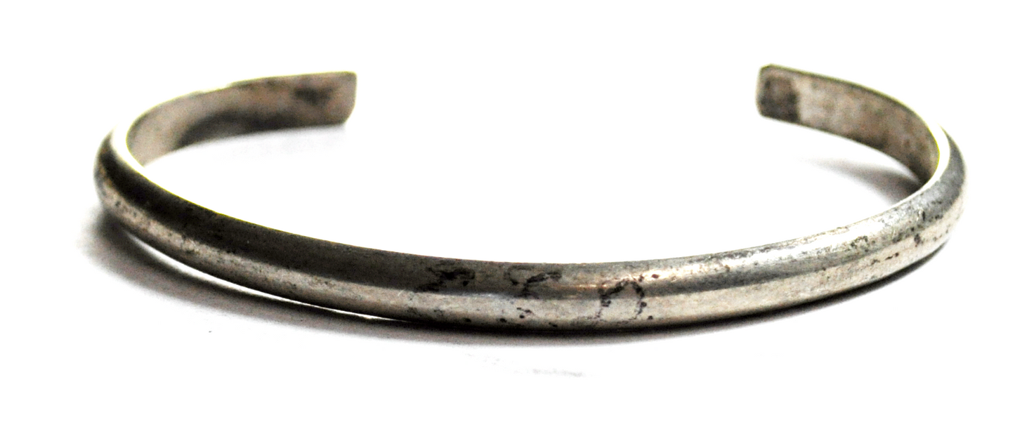 Sterling Silver Lee Mc Cray Plain Concave Cuff 5mm Bracelet 5-3/4"