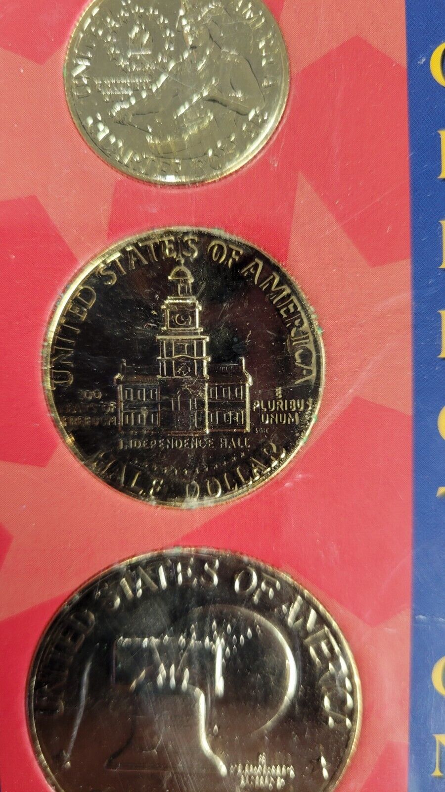 24 Kt. Gold Layered Bicentennial Collection 1776-1976 Dollar, Half, Quarter Set