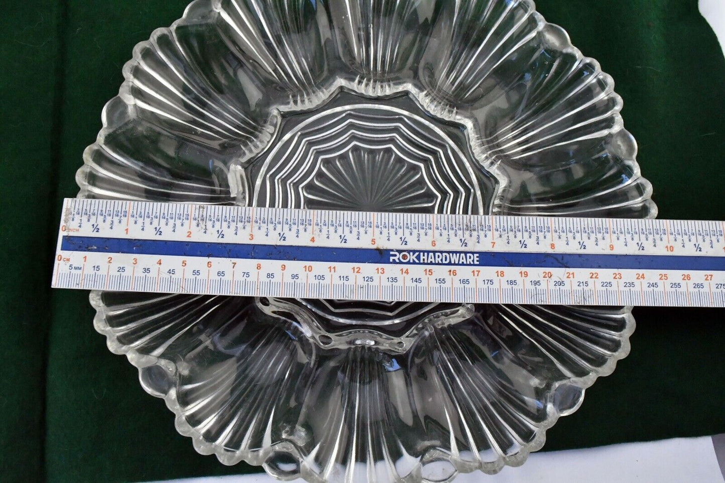 Set of 2  Indiana Glass Hobnail Scalloped Seashell Deviled Egg Holders Plates