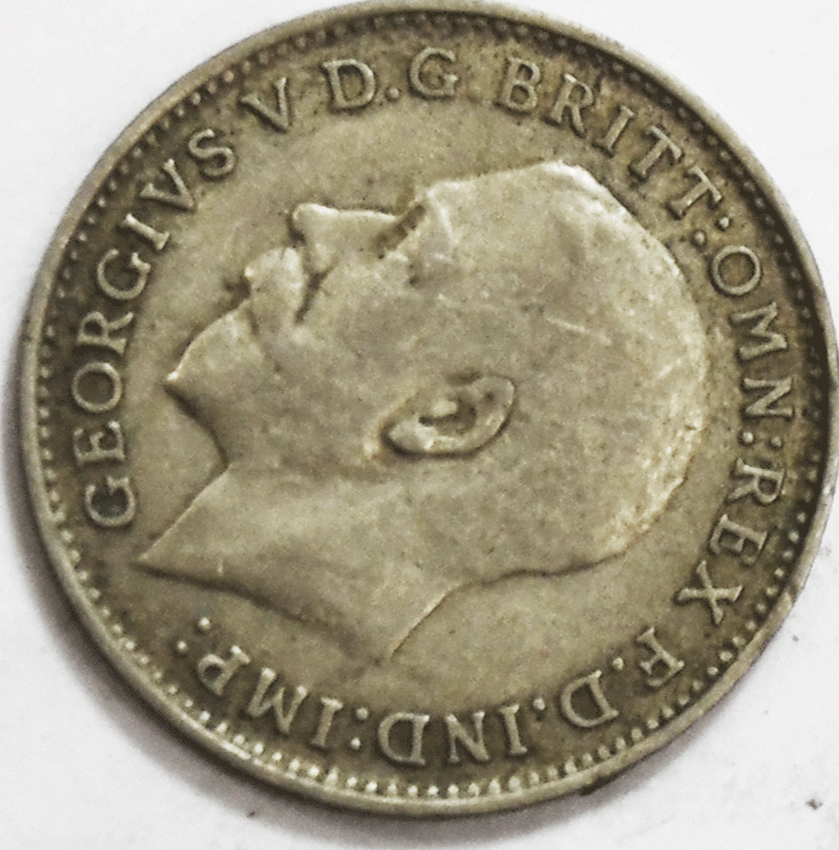1922 Great Britain 3 Three Pence Silver Coin KM# 813a