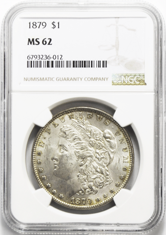 1879 $1 Morgan Silver One Dollar NGC MS62 Philadelphia Uncirculated