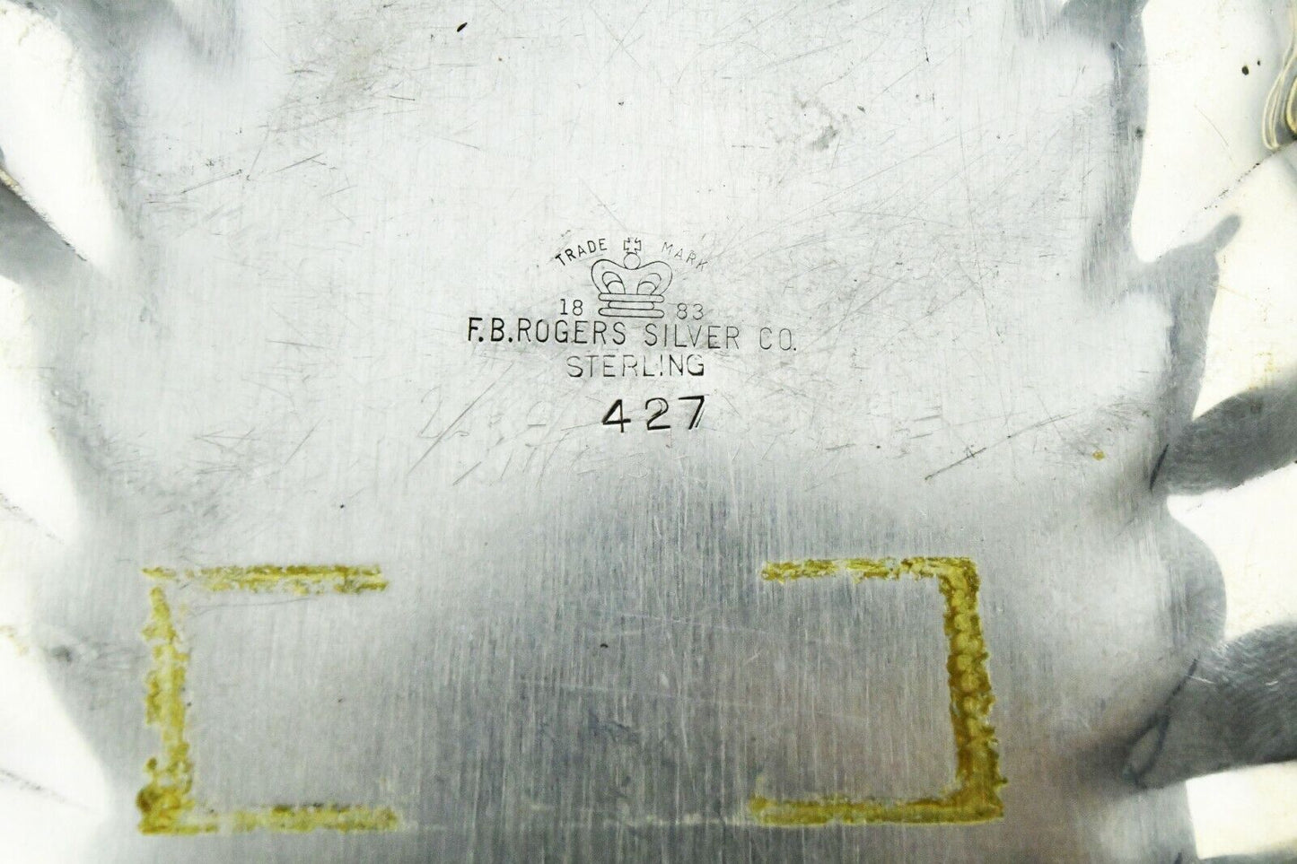 Set of 2 F.B Rogers Silver Co.8 1/4" Sterling Silver #427 Shell Dishes 9.6oz