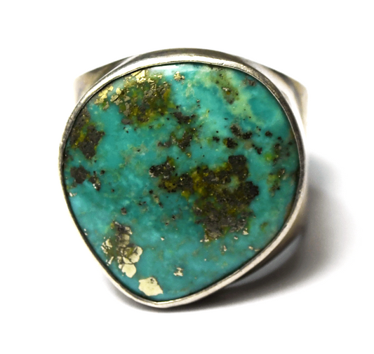 Sterling Silver Starborn Turquoise 24mm Ring Size 10.5