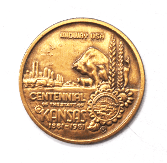 1939 Anti New Deal Democrat Dollar Token We're Nearly Busted 32mm Aluminum