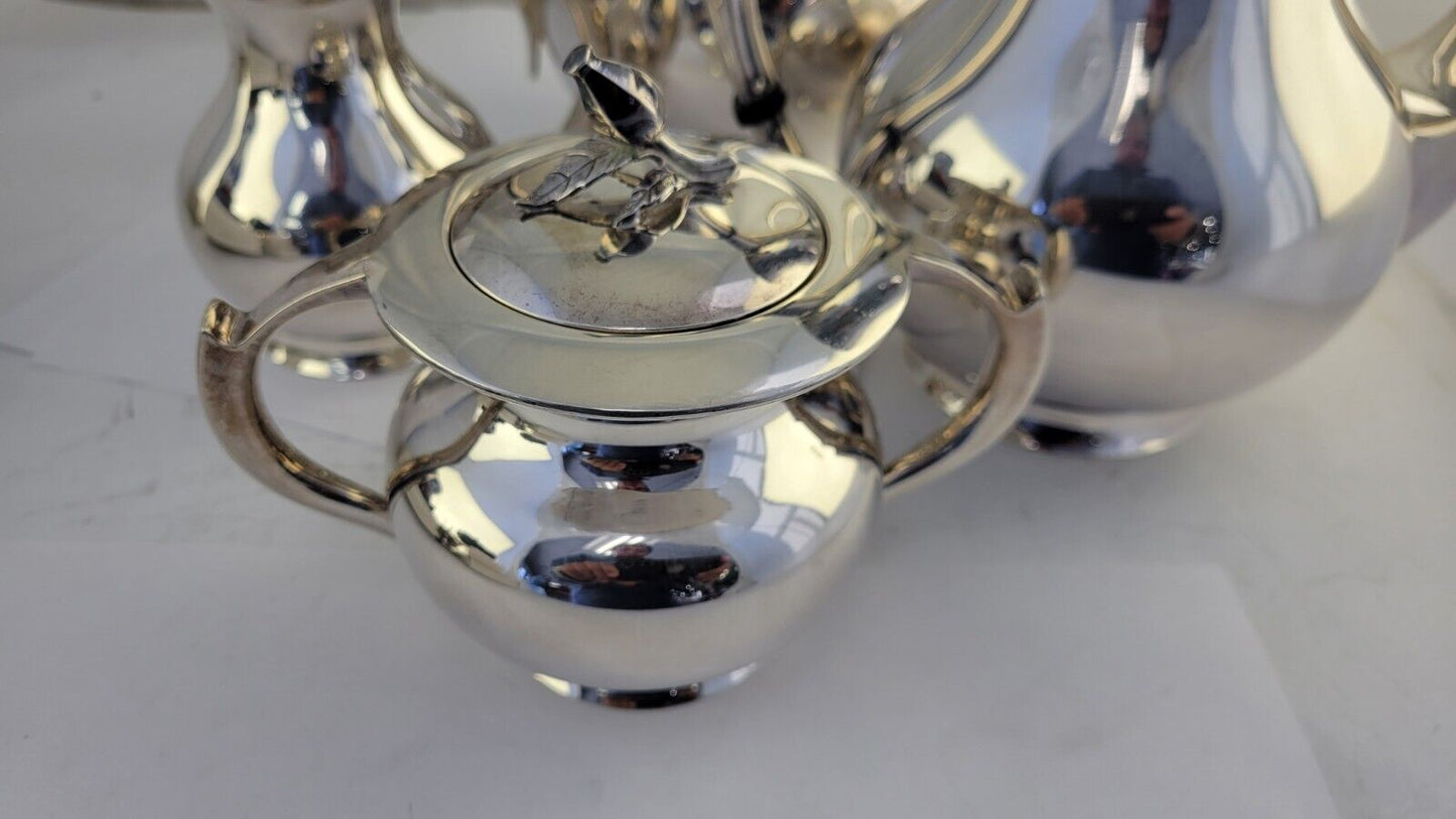 Mid-Century Sterling Silver 5pc. Traveling Tea & Coffee Service Set w/Suitecase
