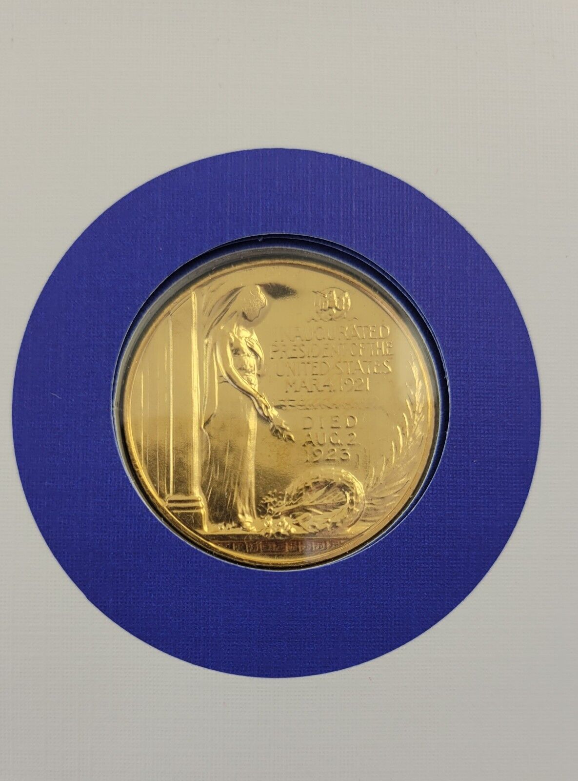 Warren Harding Presidential Covers Medal Postal Commemorative Society Gold Plate