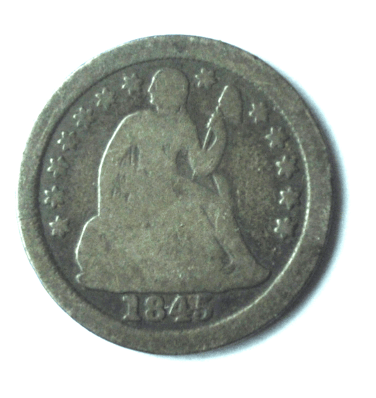 1845 O 10c Seated Silver Dime Ten Cents New Orleans