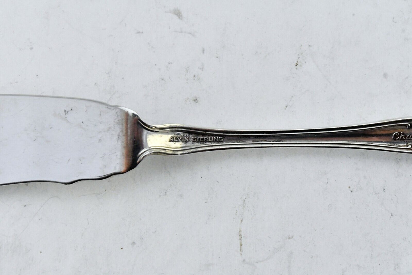 Chateau Rose by Alvin Sterling Silver 7 1/8" Solid Master Butter Spreader 1oz.