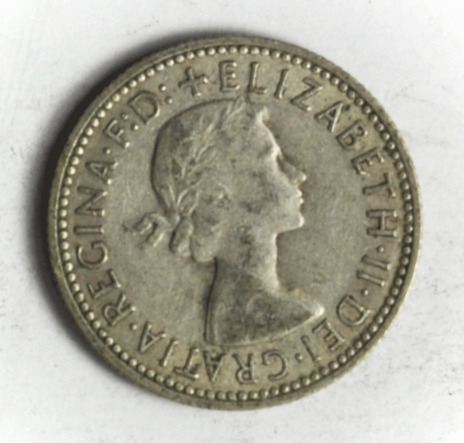 1959 m Australia Shilling Silver Coin KM# 59