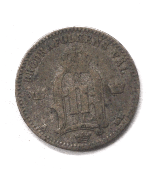 1883 EB Sweden Silver Coin Twenty Five 25 Öre KM# 739