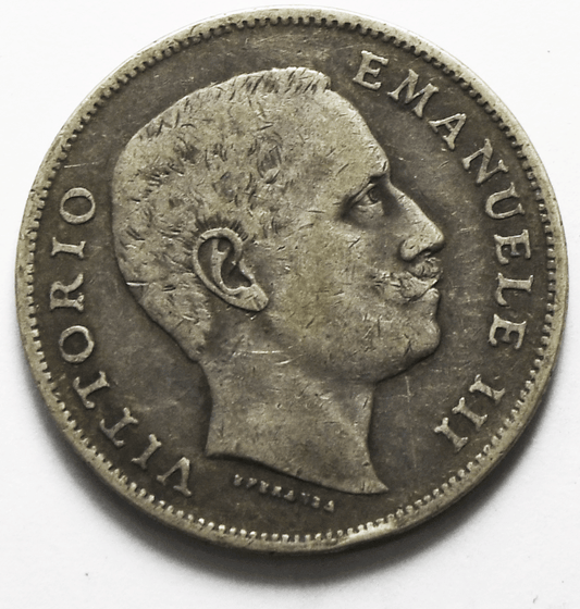 1901 R Italy One Lira Silver Coin KM# 32