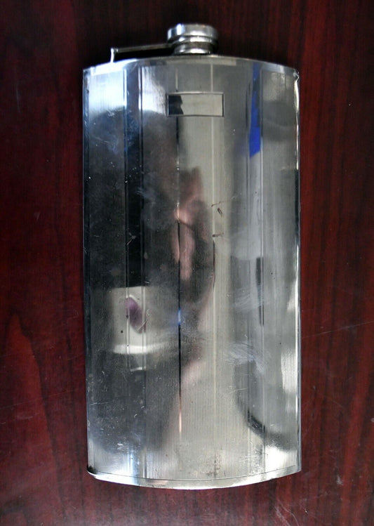 Solid Sterling by International Pint Gentleman's Flask 10.5 oz. Art Deco 8 7/8"