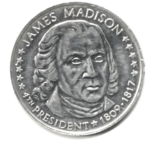 James Madison President 1809-1817 Aluminum 9 of 10 Amendments 39mm