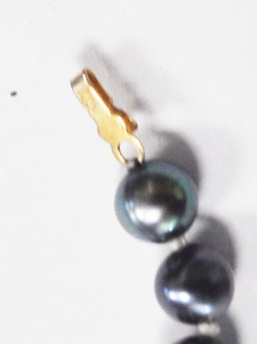 Jacmel Mauritius 5mm Black Pearl Necklace 14k Gold Clasp 6' Six Feet 72"