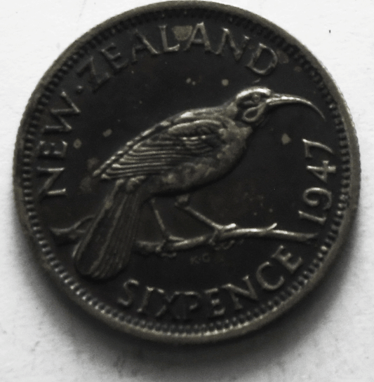 1947 New Zealand One Florin KM# 8a Copper Nickel