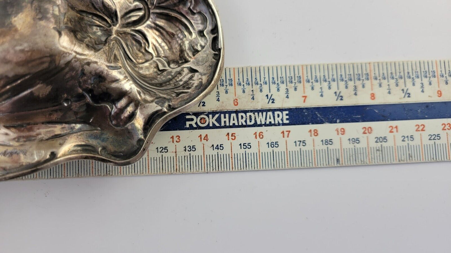 Antique ART NOUVEAU Gorham Sterling Silver 5 7/8" Floral Vanity Dish 2.2oz.