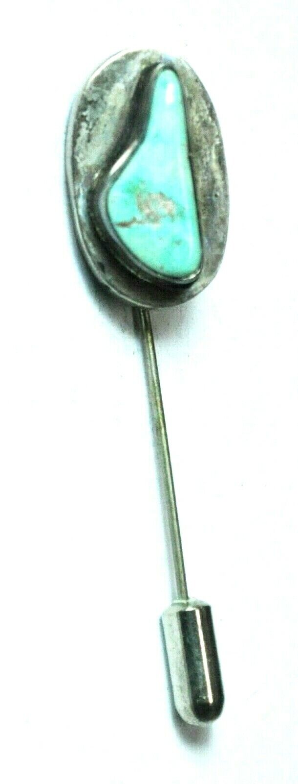 Sterling Silver Turquoise Short Stick Pin 2-1/4" 15mm