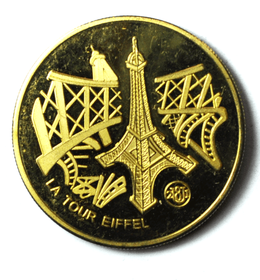 Eiffel Tower Tour Libertie Egalite Fraternite France Monuments Proof Medal 40mm