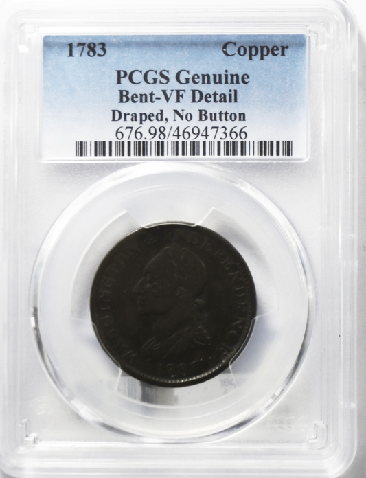 1783 Copper Washington Independence Draped Bust No Button PCGS VF Details