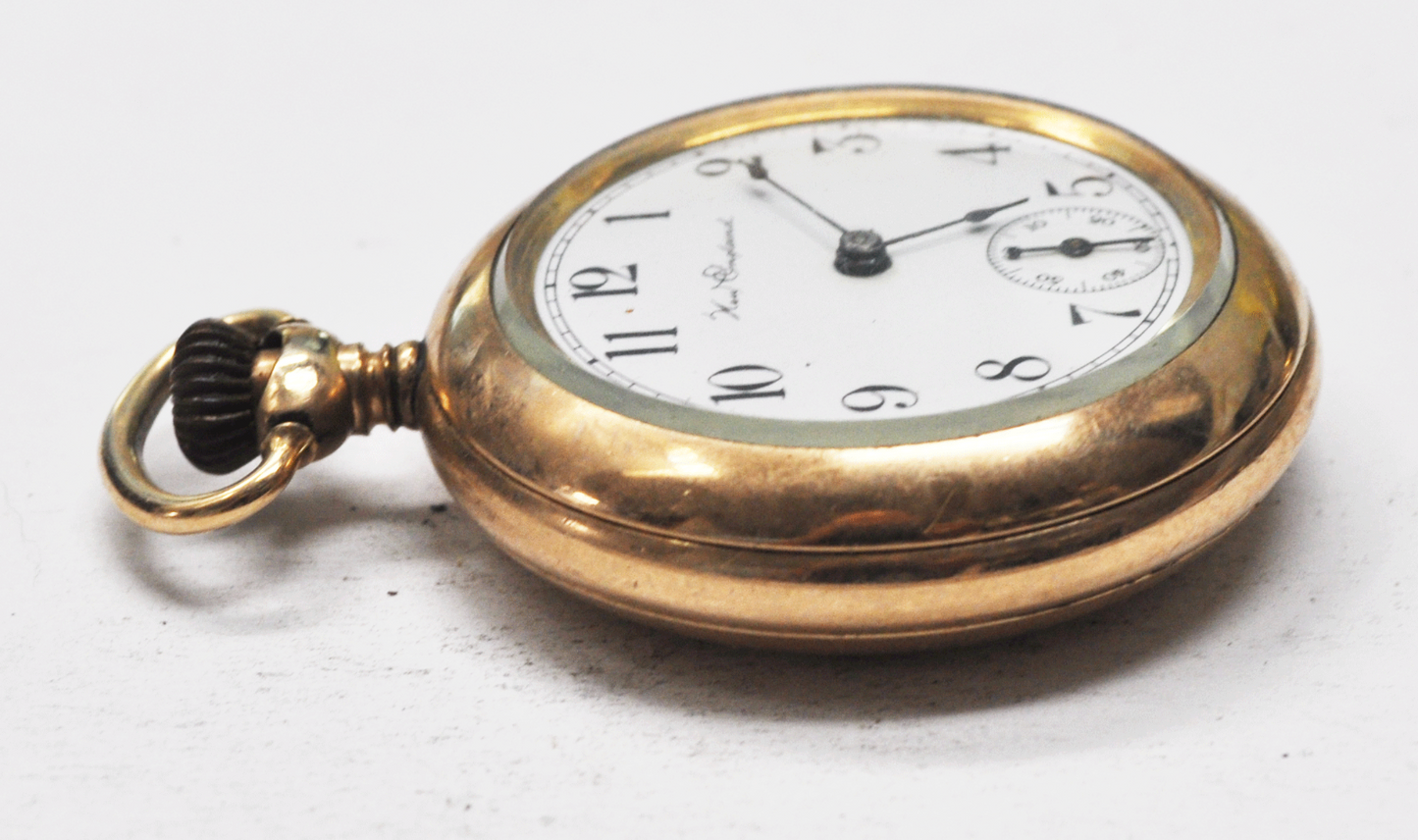 New England Watch Co Rugby Pocket Watch Size 12 OF 20yr Gold Filled