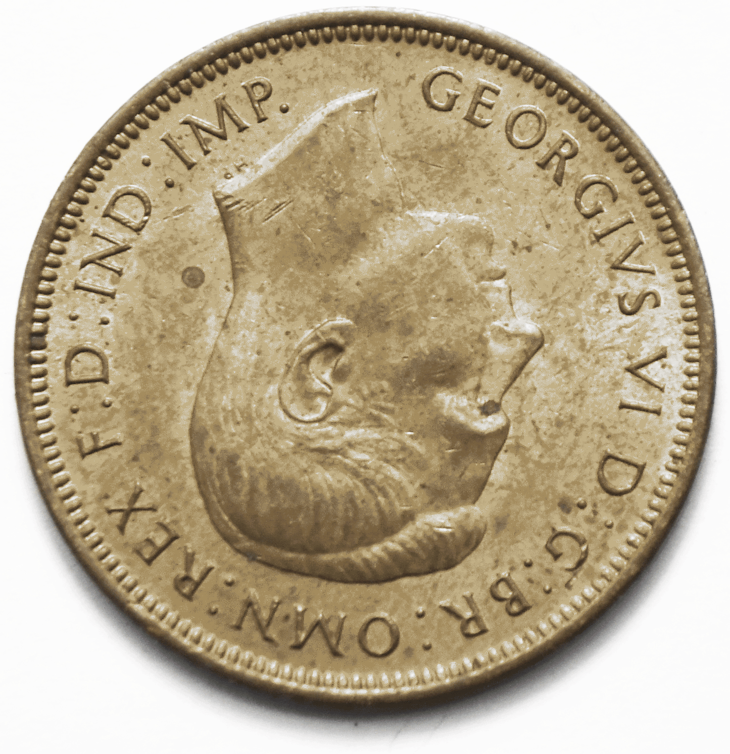 1848 Great Britain 1/2 Half Penny KM# 844    AU