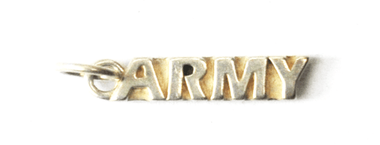 Sterling SJC Sundancer The Word ARMY Charm 21mm x 4mm