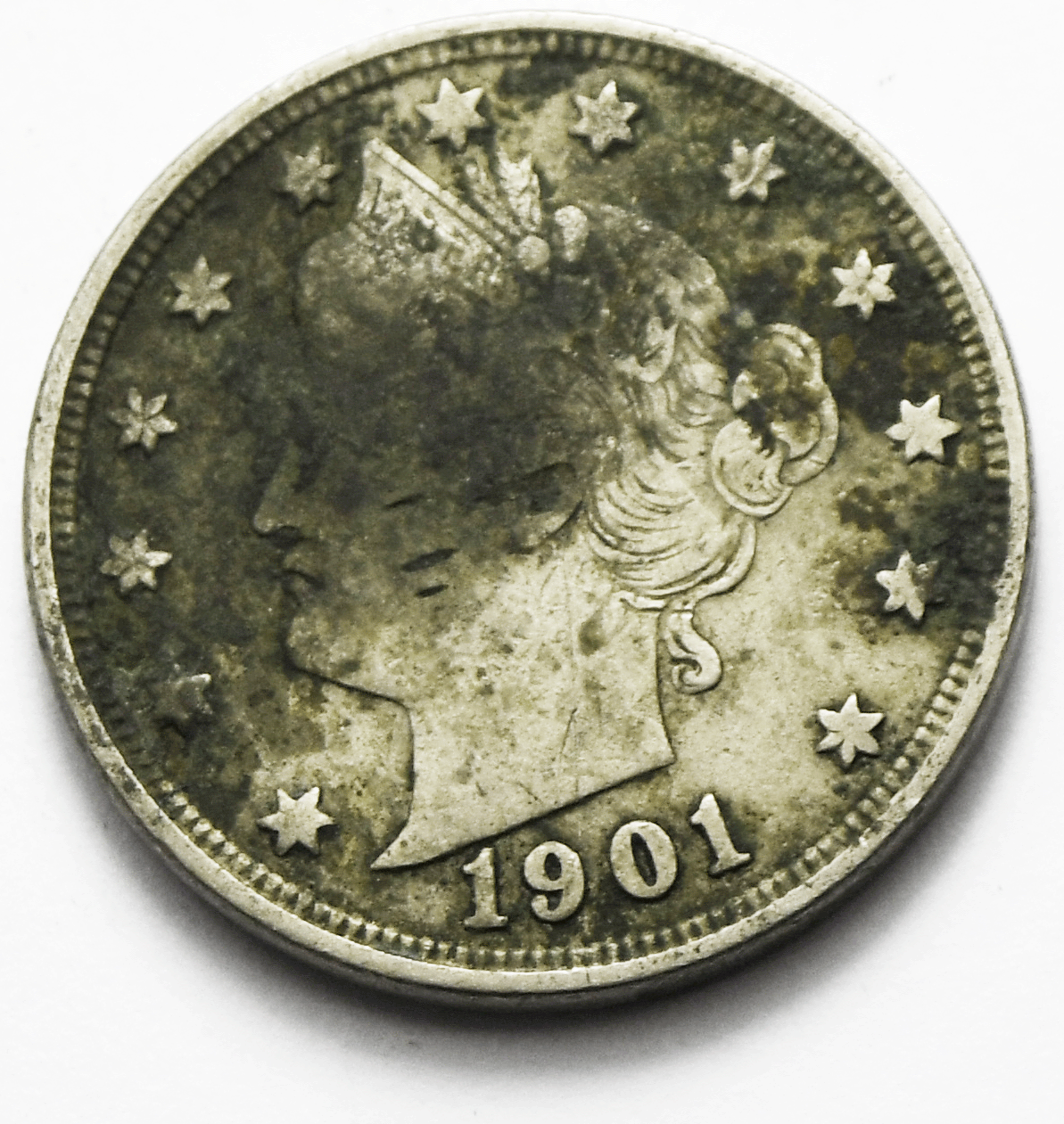 1901 5c V Liberty Nickel Five Cents Rare US Philadelphia