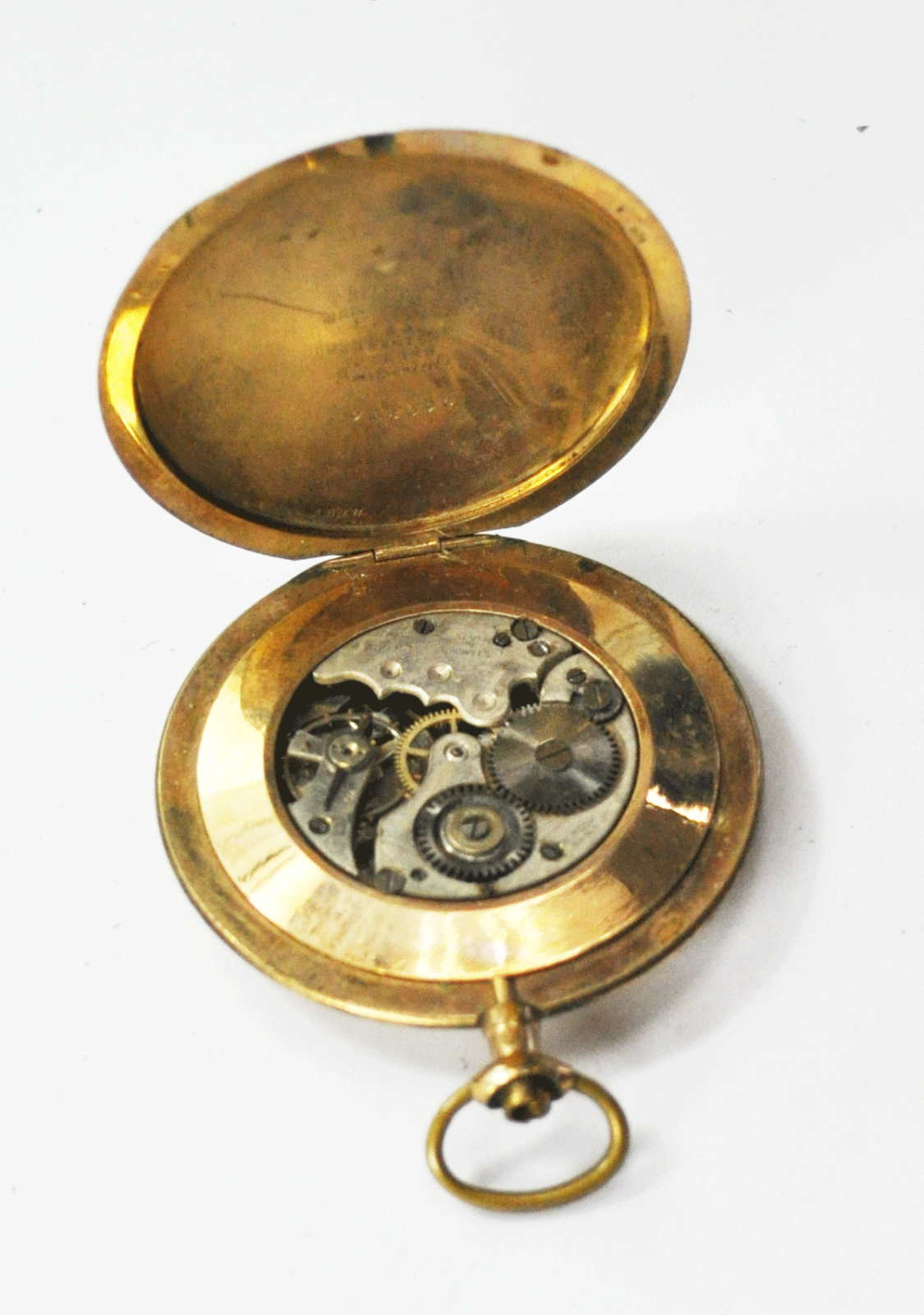 Normal Hirsch Swiss 7J Pocket Watch Gold Filled 10yr Oversized Case Squeezers
