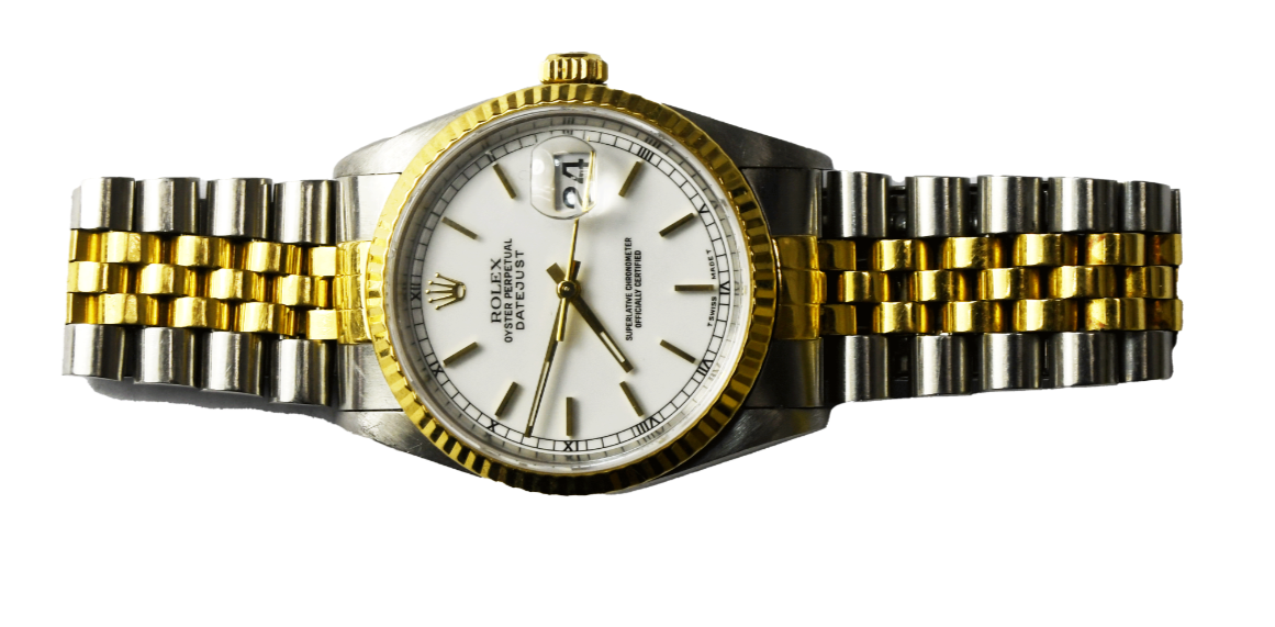 1996 Men's Rolex Datejust 16233 White Stick Dial 36mm 18k Jubilee Band 3135