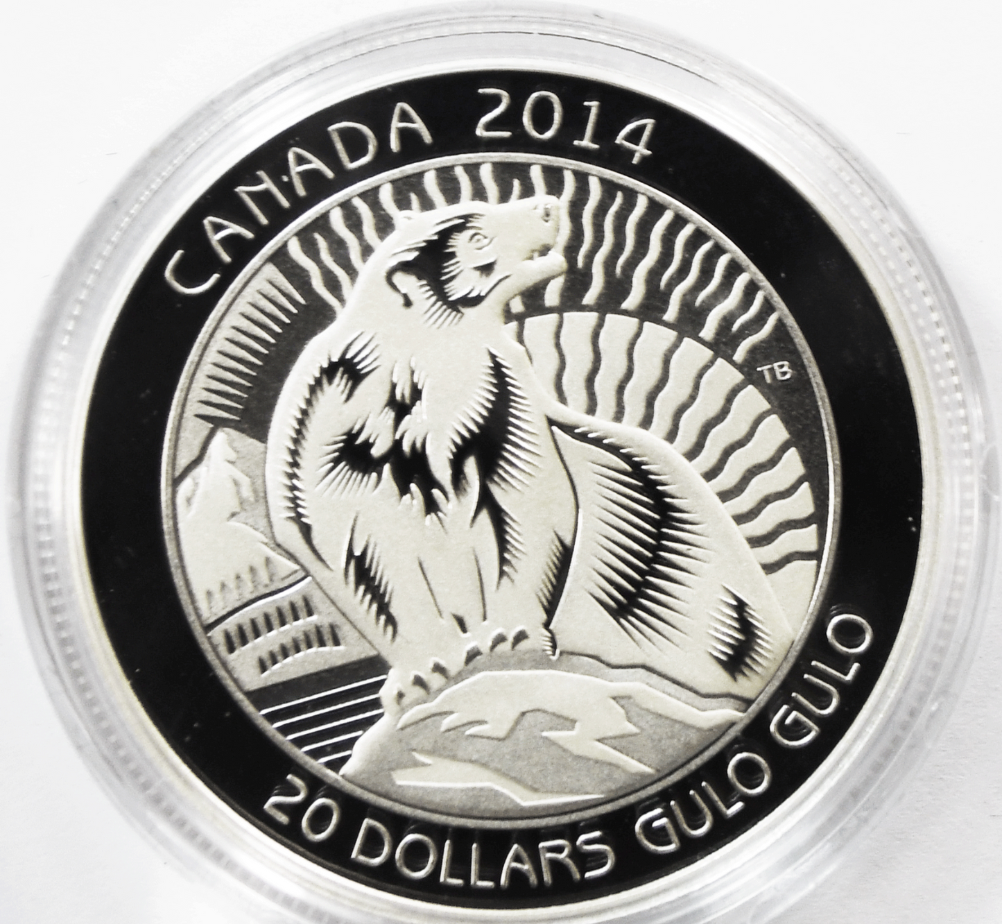 2014 Canada $20 Wolverine .9999 Silver 1oz Proof Silver Coin