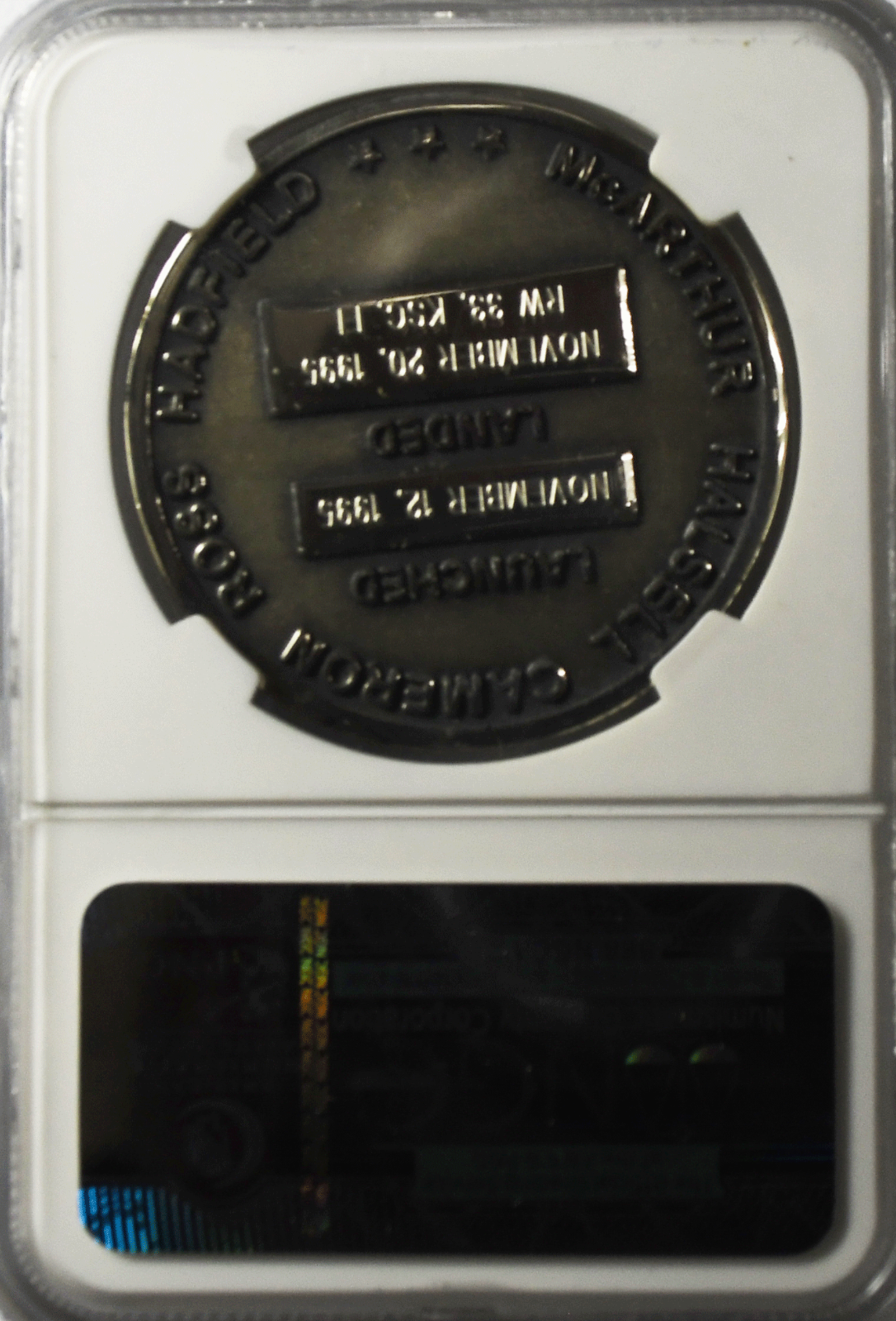 1995 STS-74 Robbins Silver Space Medal Unflown #147 NGC MS66