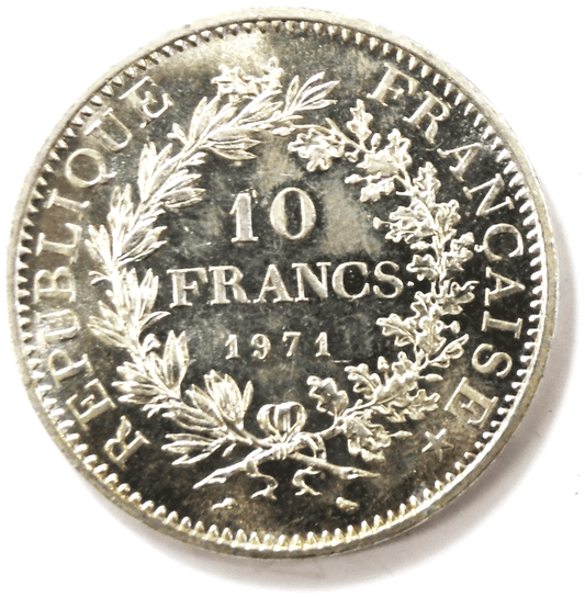 1971 France 10 Ten Francs Silver Coin  KM# 932