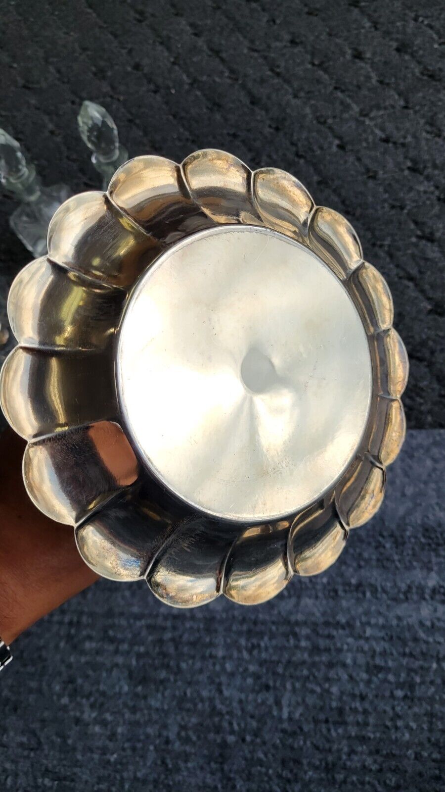 6pc. Vintage Silver Plated Condiment Serving Set/Caddy  Salt Pepper Oil Vinegar